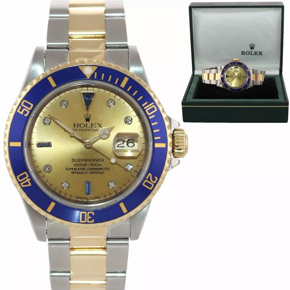 Rolex Submariner Two-Tone Blue and Gold Watch sold ♥️ - Picture 3 of 16